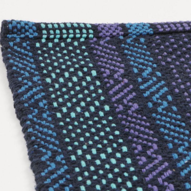 Hand woven cotton calypso rug 60x90cm Blue