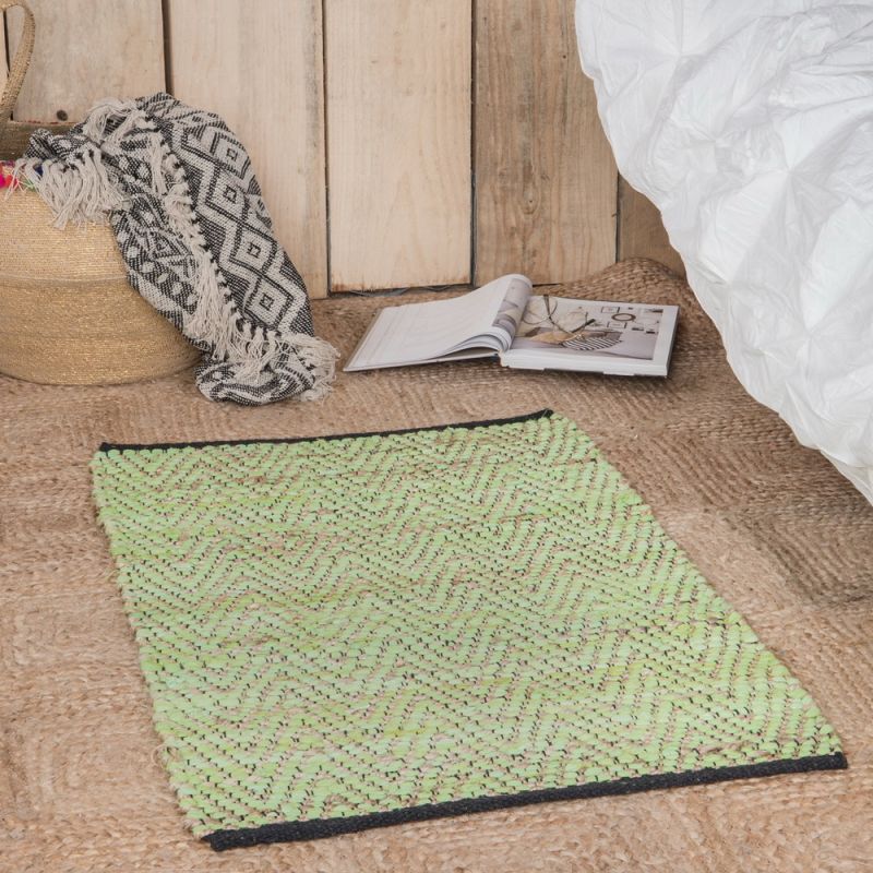 Χαλί 60x90 Tiki Πράσινο και γιούτα υφαντό