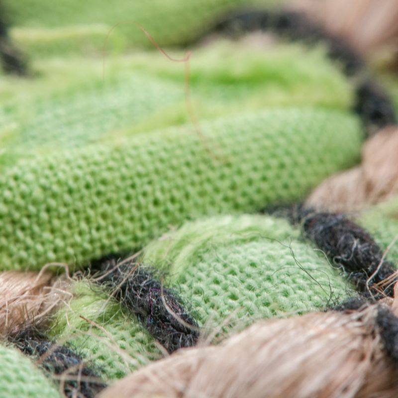 Χαλί 60x90 Tiki Πράσινο και γιούτα υφαντό