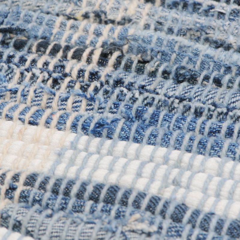 Denim stripe cotton rag rug 90x150cm 