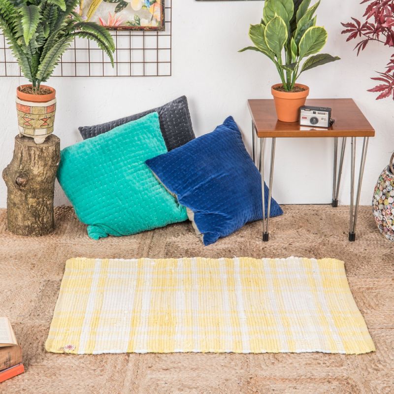 Χαλί 60x90 ρίγες λεμονί