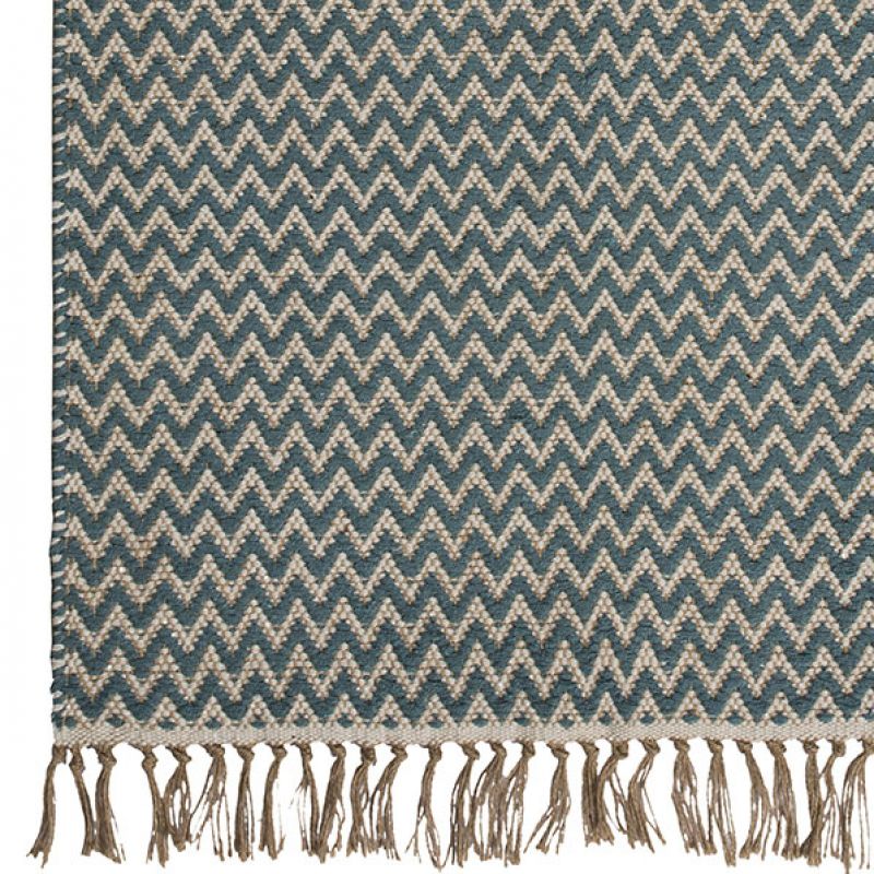 Zigzag weave rug Bermuda Blue 75 x 120cm