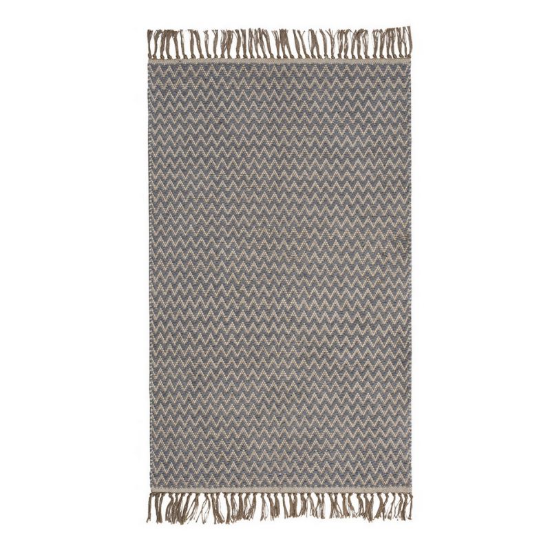 Zigzag weave rug Grey 75 x 120cm