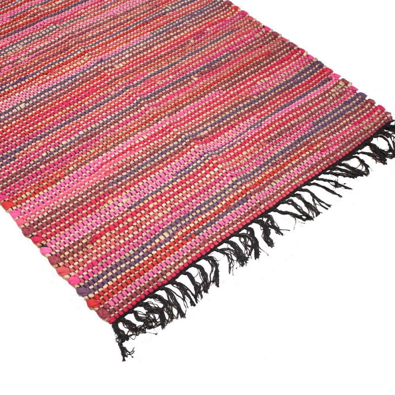 Χαλί 75 x 120εκ. Κόκκινο Γιούτα - Βαμβάκι