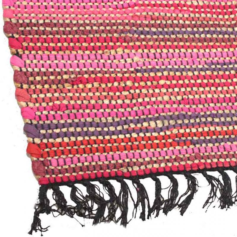 Χαλί 75 x 120εκ. Κόκκινο Γιούτα - Βαμβάκι