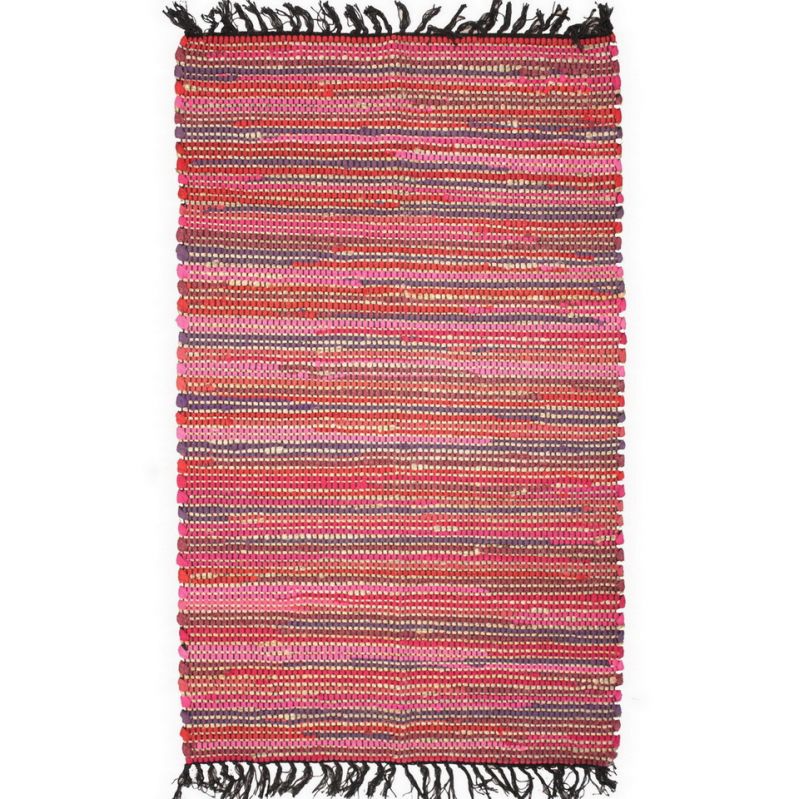 Χαλί 75 x 120εκ. Κόκκινο Γιούτα - Βαμβάκι