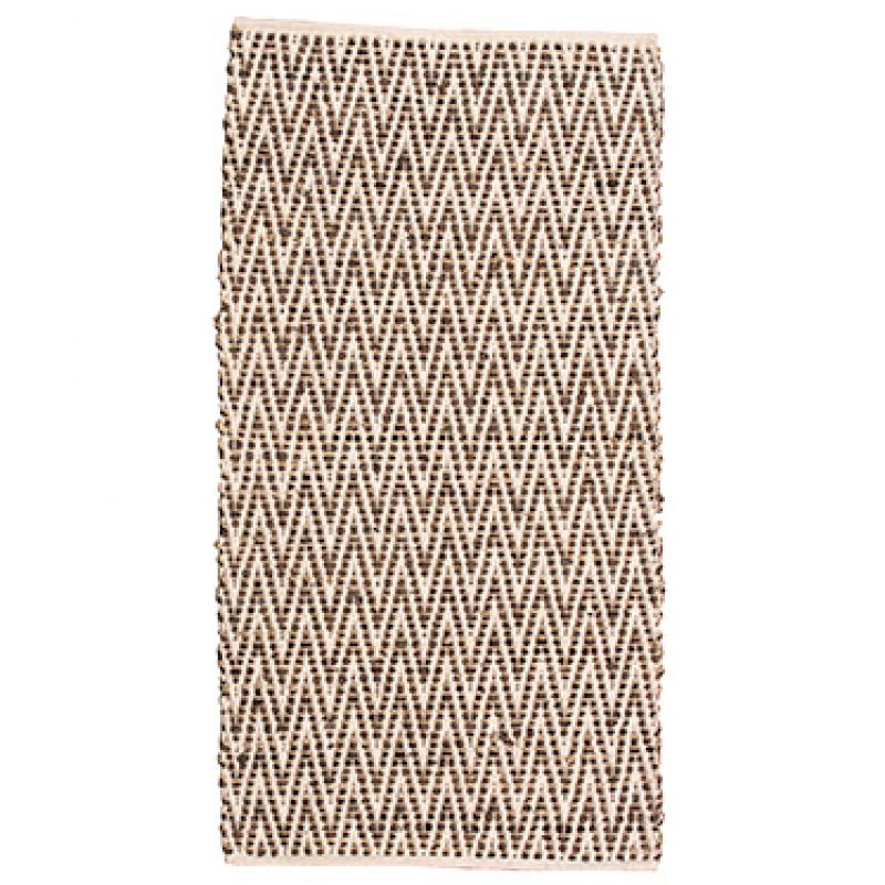 Zig Zag Leather & Jute Rug 60 x 90cm