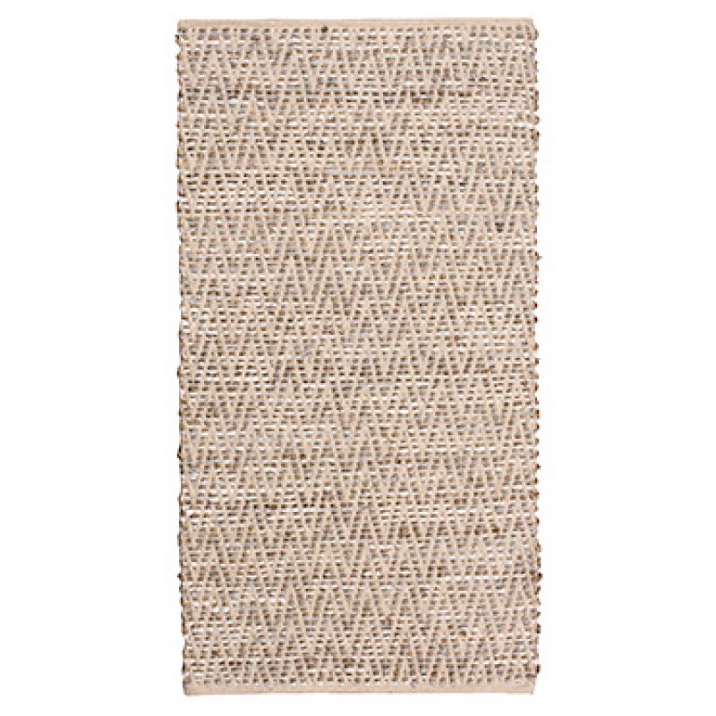 Zig Zag Leather & Jute Rug 60 x 90cm