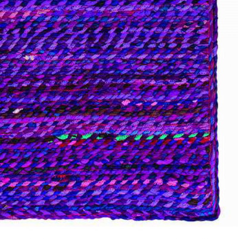 Braided cotton recycled chindi rag rug Purple 90 x 150cm