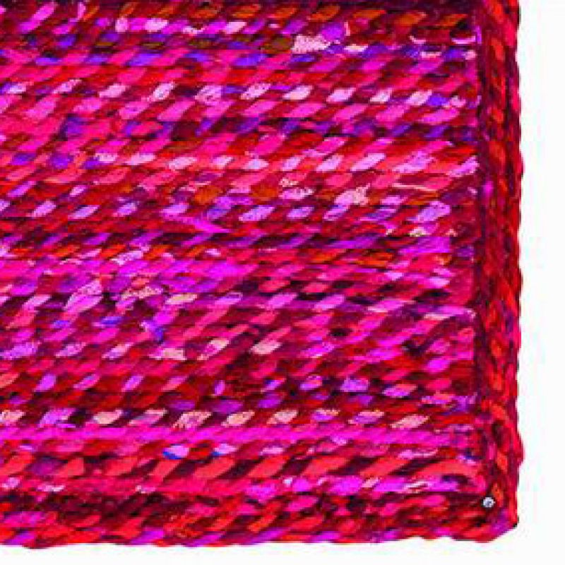 Braided cotton recycled chindi rag rug Red 90 x 150cm