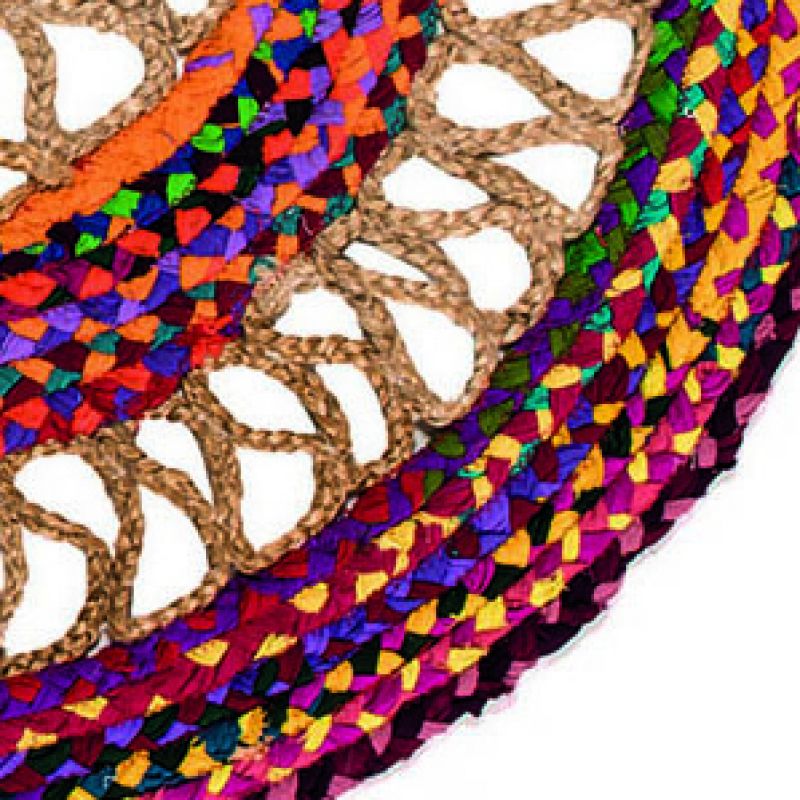 Χαλί στρογγυλό με πλεκτή γιούτα 90εκ.