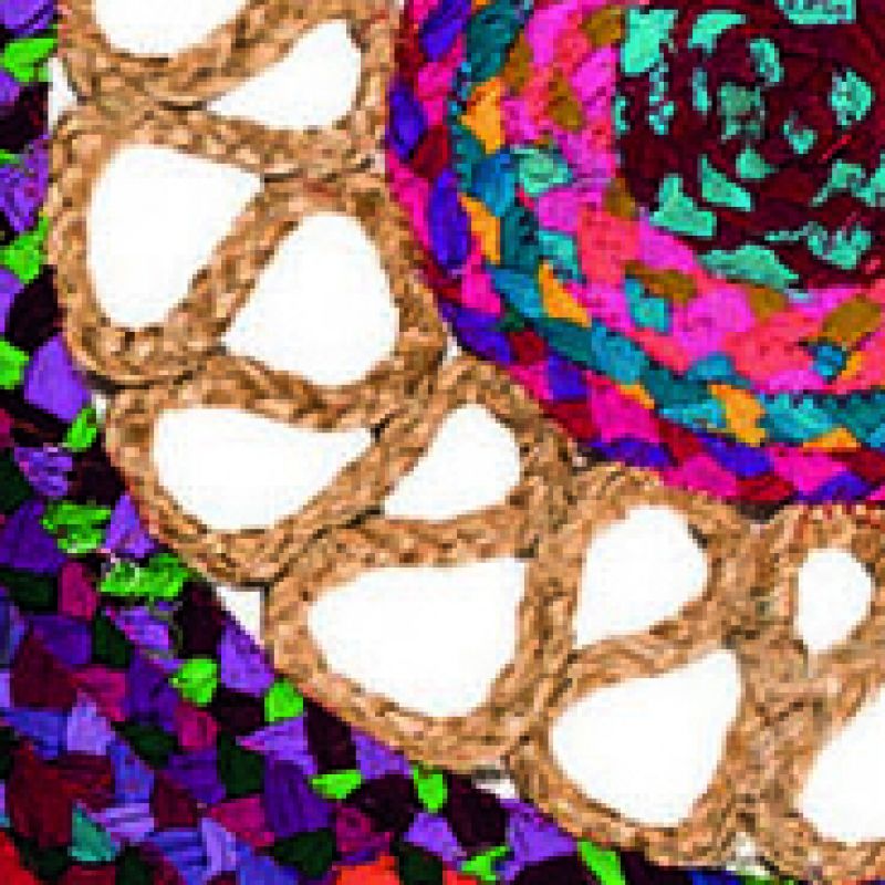 Χαλί στρογγυλό με πλεκτή γιούτα 90εκ.