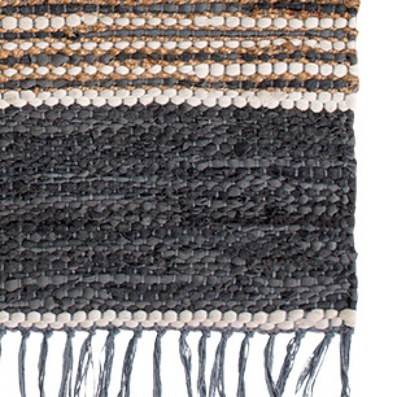 Χαλί Taj μεγ. Δέρμα & Γιούτα - Ανθρακί