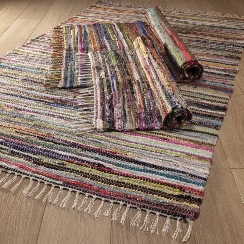 Multi color cotton rug, 150x210cm