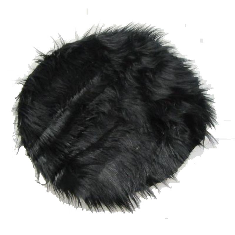 Κάθισμα γούνα 40εκ. - Μαύρο