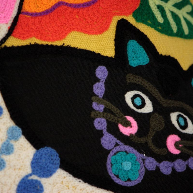 Frida Kahlo cushion black cat 45x45cm