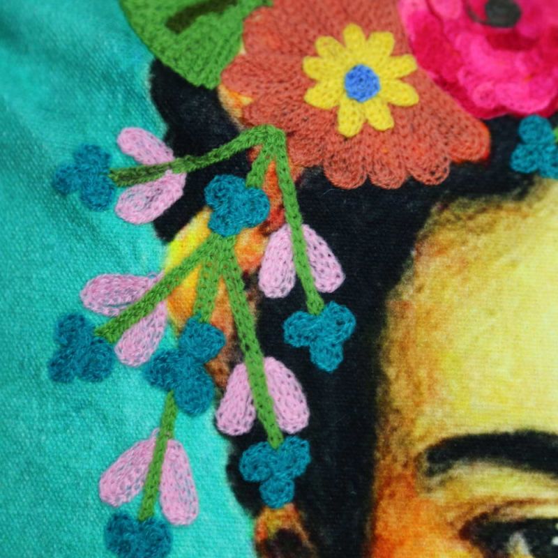 Frida Kahlo cushion flowers 45x45cm