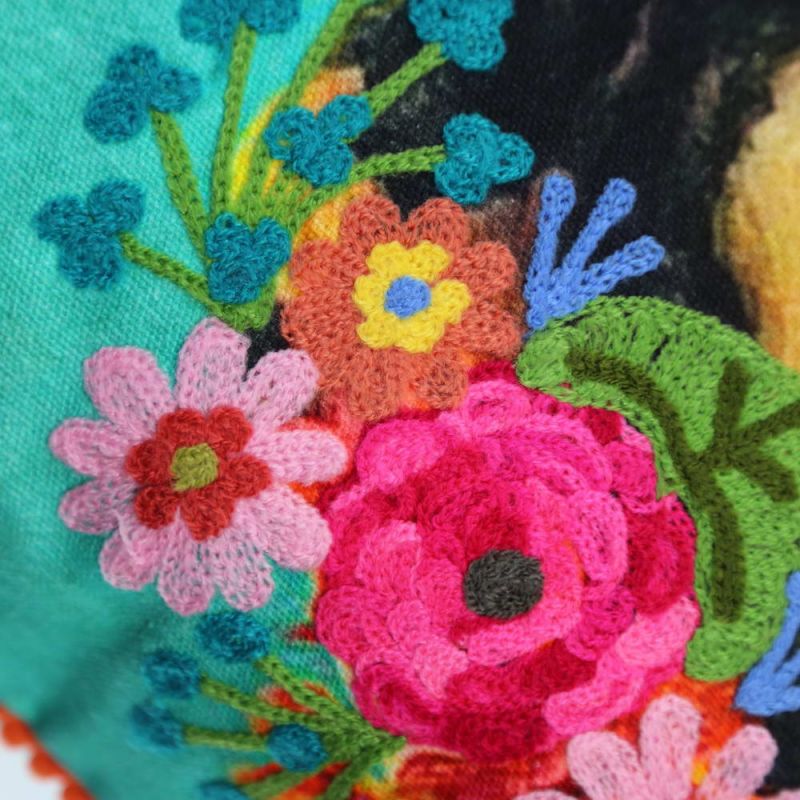 Frida Kahlo cushion flowers 45x45cm