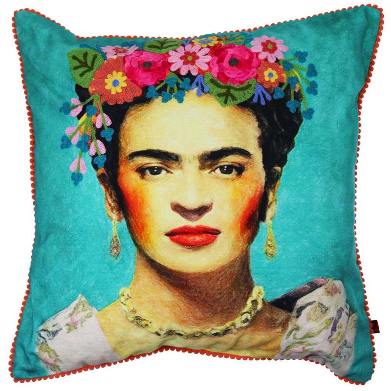 Frida Kahlo cushion flowers 45x45cm