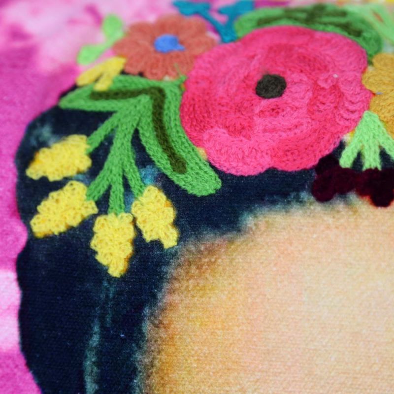 Frida Kahlo cushion fuschia 45x45cm