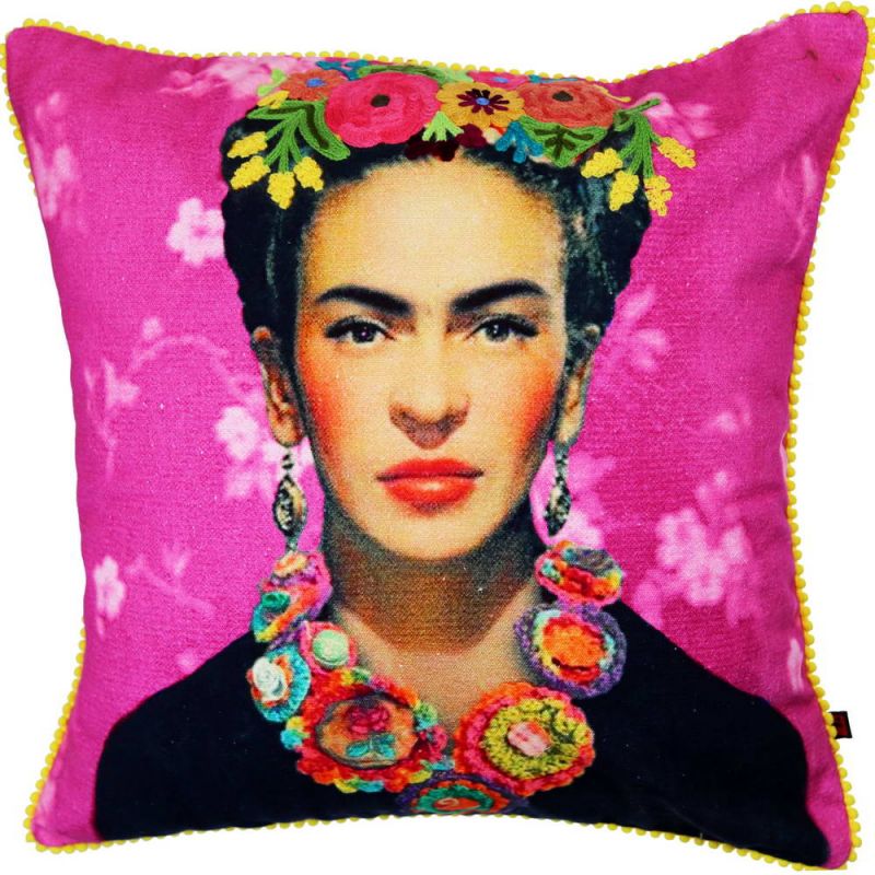 Frida Kahlo cushion fuschia 45x45cm