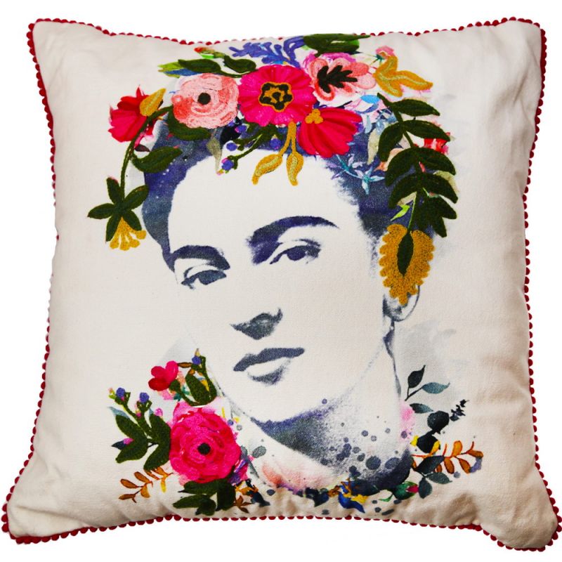 Frida Kahlo cushion off white 45x45cm