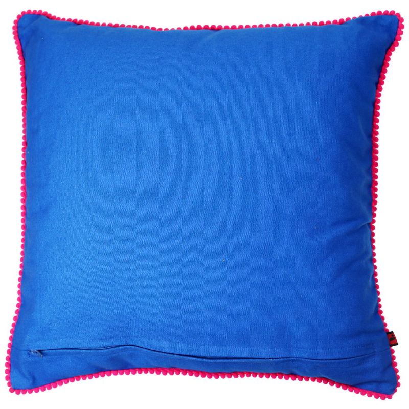 Blu Cushion with flowers  45x45cm