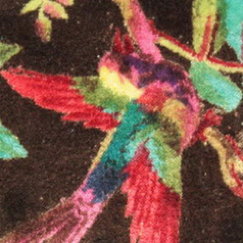 Choc bird of paradise velvet cushion cover 