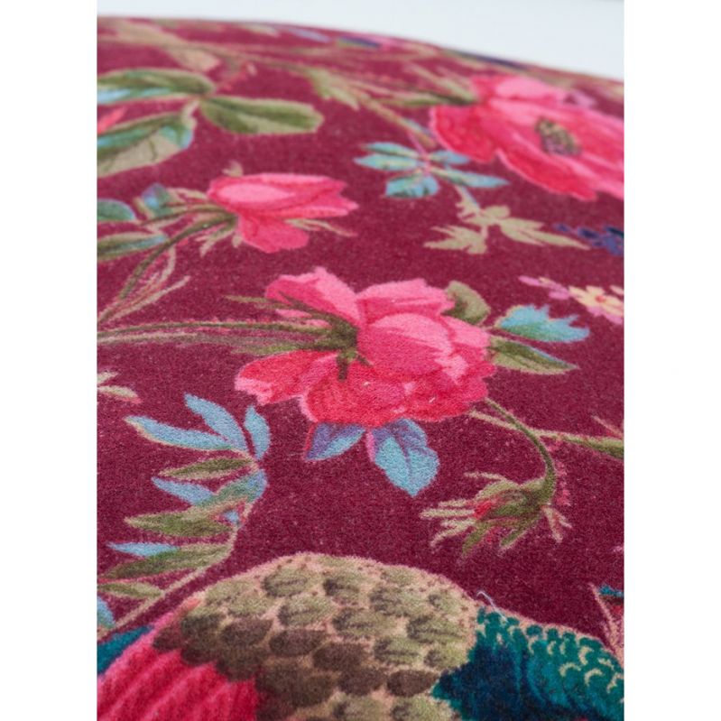 Red bird of paradise velvet cushion cover 35x50cm