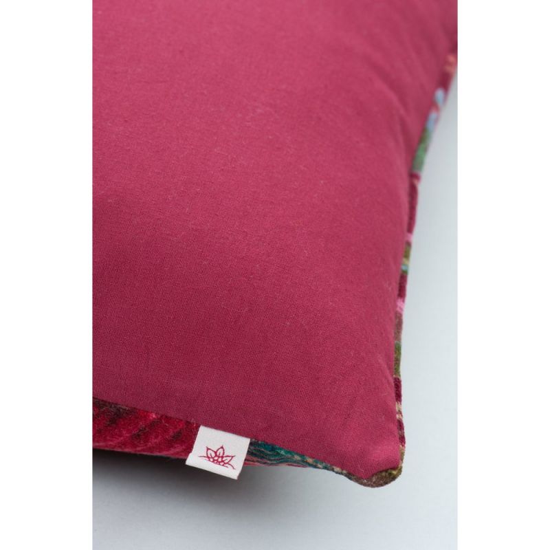 Red bird of paradise velvet cushion cover 35x50cm