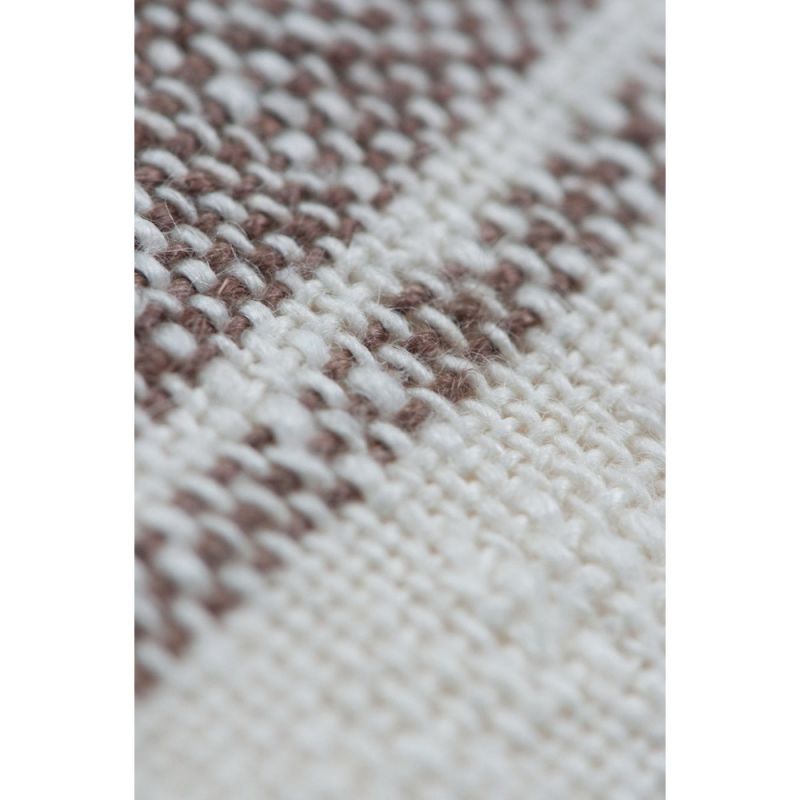 Brown & off white stripe linen cushion 