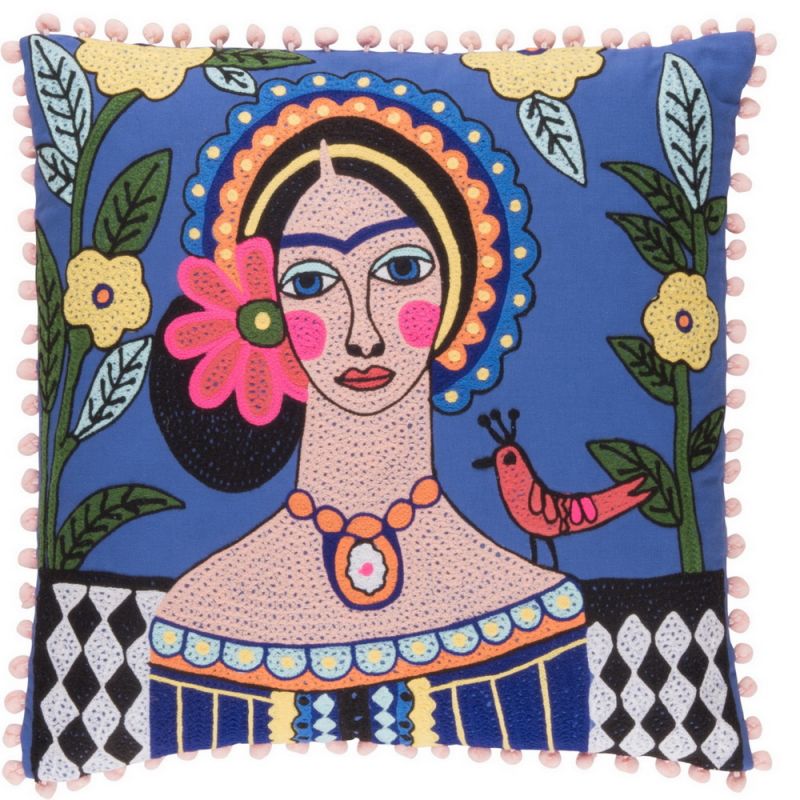 Day of the dead embroidered cushion
