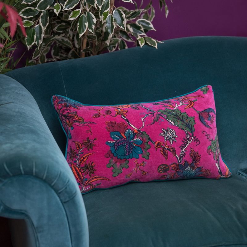 Purple orchid velvet cushion 60X35