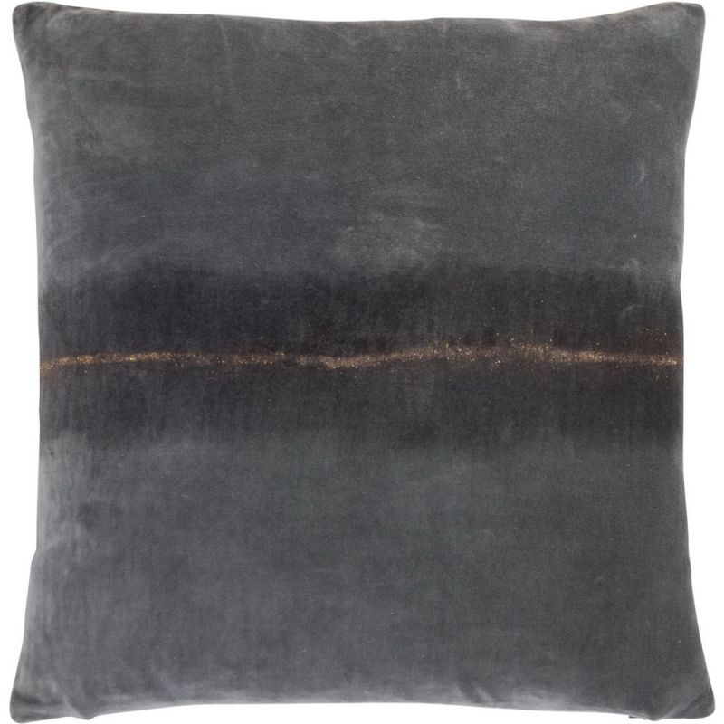 Gold glitter light grey cotton velvet cushion 45cm