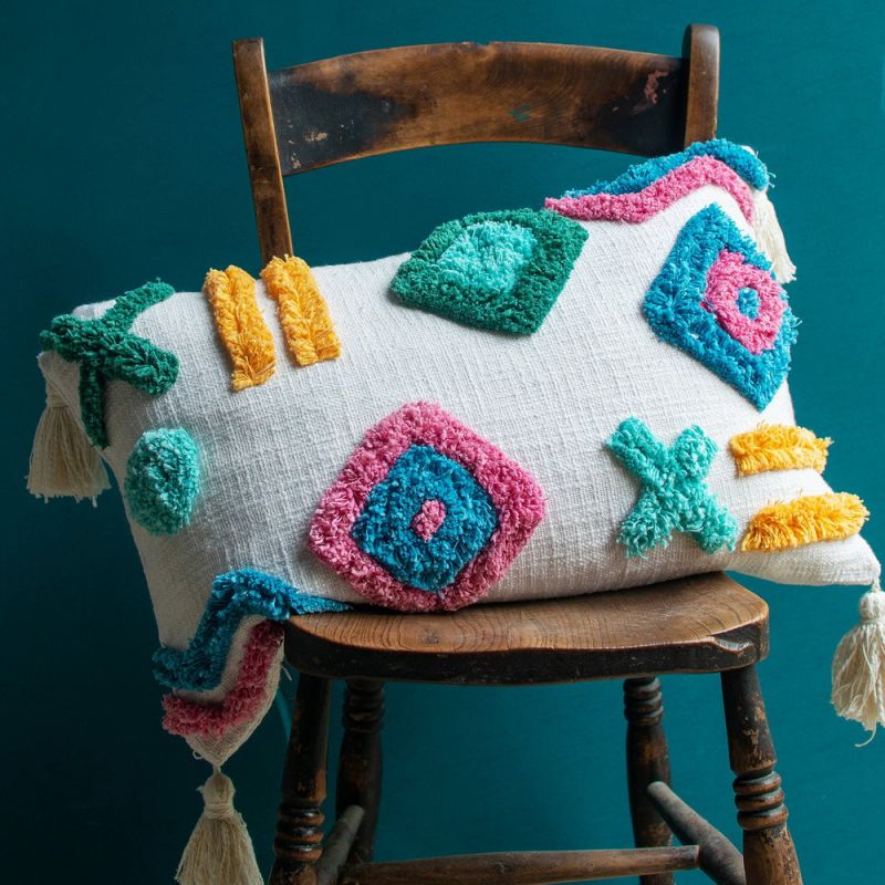 Arno handloom cotton cushion 58x36cm