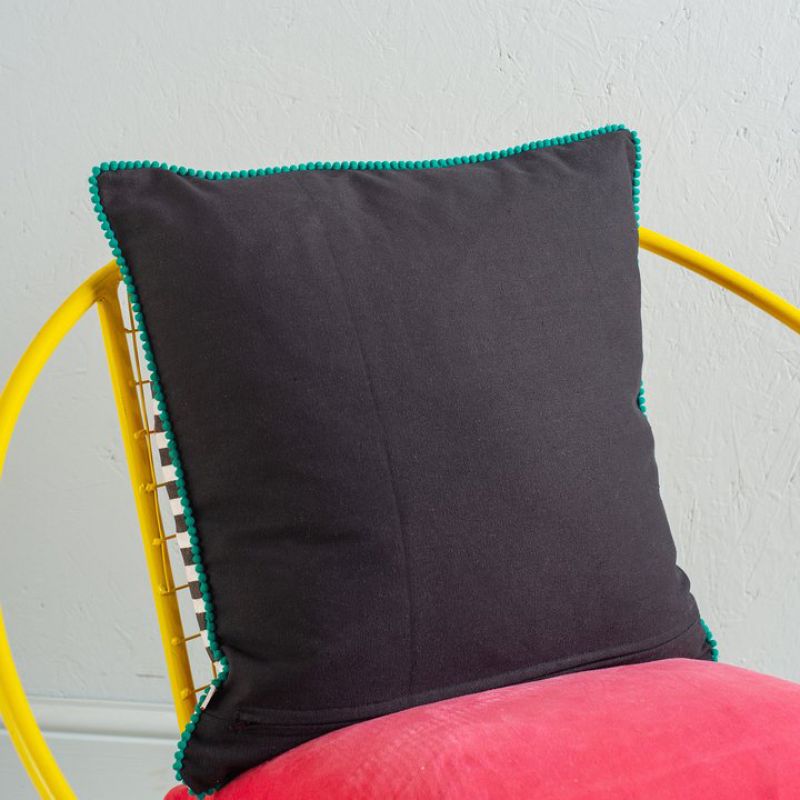 Zivan stripe embroidered cushion