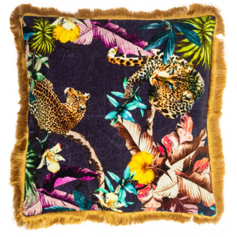 Tropical leopard cushion 50x50cm