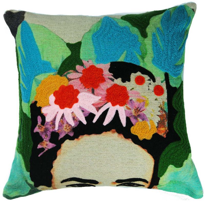 Frida Kahlo Cushion 45x45 cm light blue