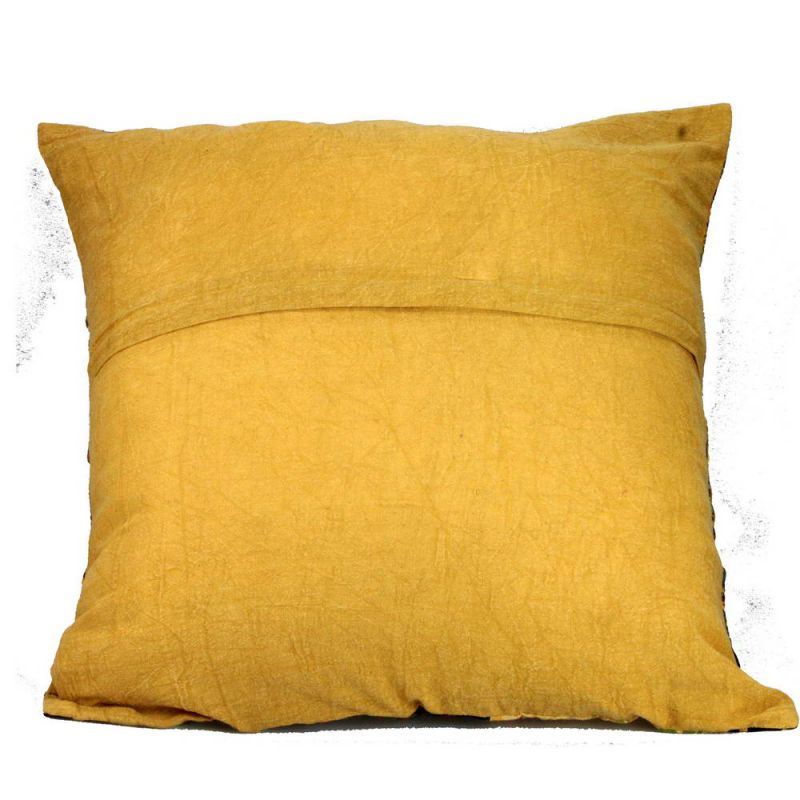 Kantha Stitched Cotton Patchwork Cushion 50 x 50cm
