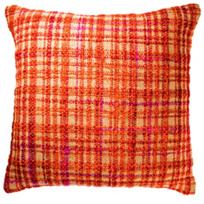 Woven cushion cover burnt orange design B