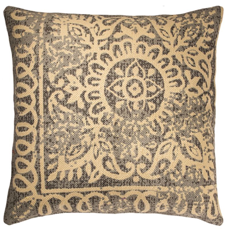Handprinted cushion, Charcoal 45 x 45cm