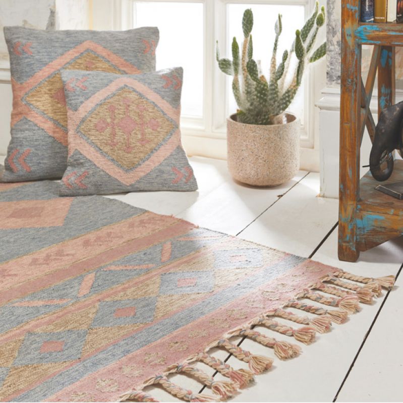 Miramar Recycled Indian Kilim Cushion 45 x 45cm