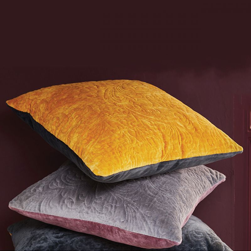 Reversible Quilted Velvet Cushion Cover  45 x 45cm