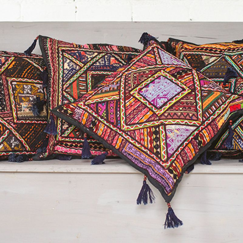 Recycled Vintage Patch (diamonds) Cushion