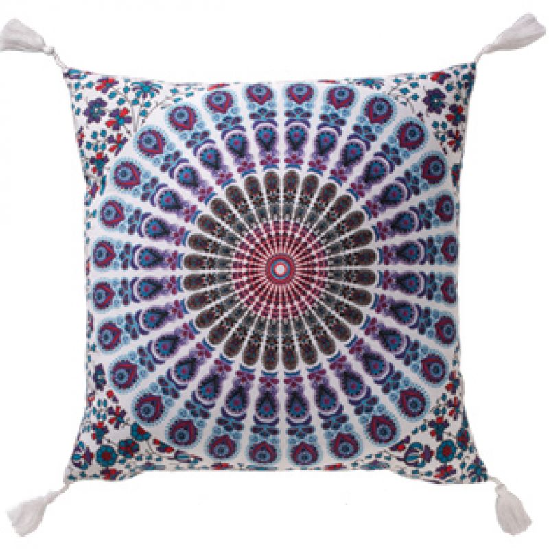 Mandala Cotton Cushion 40 x 40cm - purple