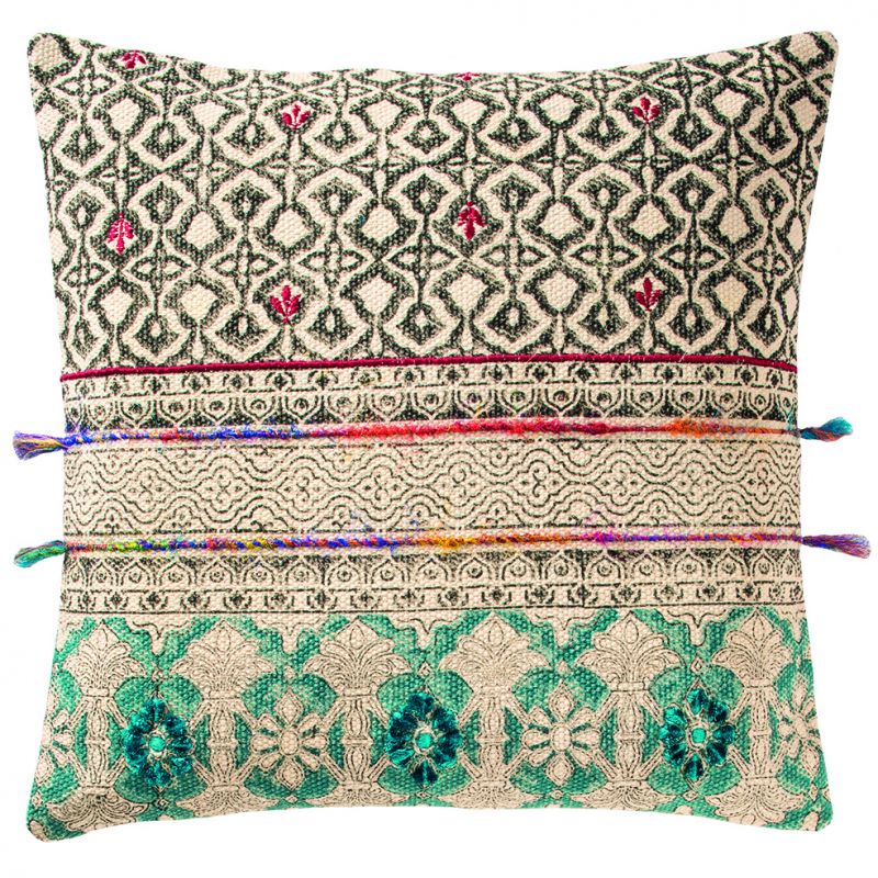 Tribal indian embroidered cushion cover, (A) 