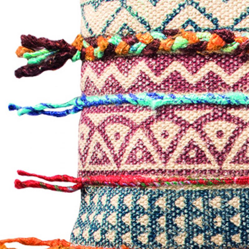 Tribal indian embroidered cushion, (C) 