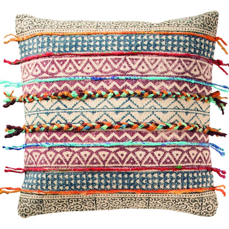 Tribal indian embroidered cushion, (C) 