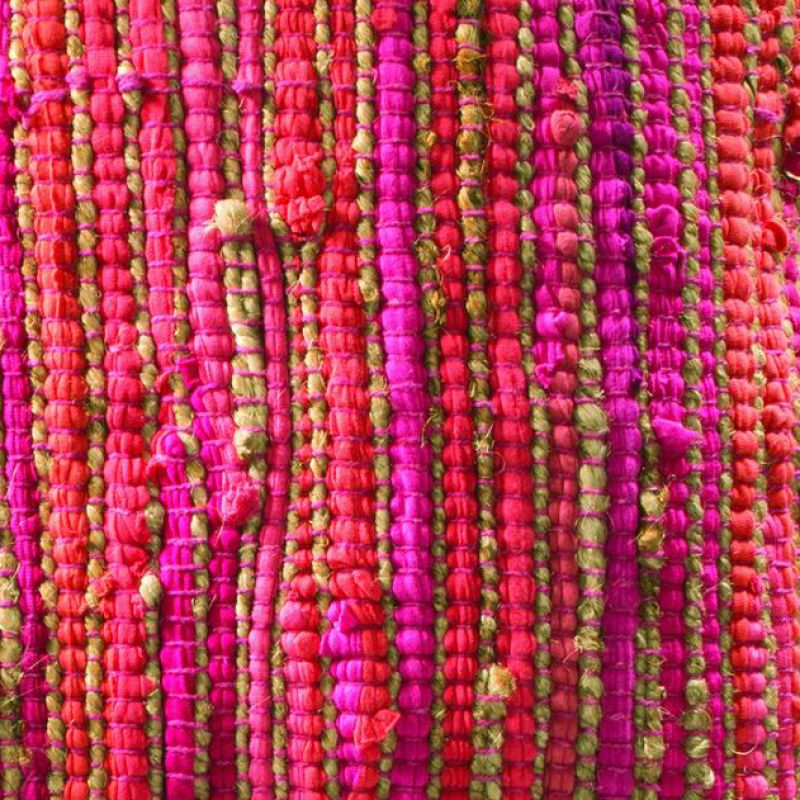 Recycled cotton & jute cushion cover pink