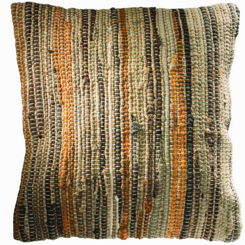 Recycled cotton & jute cushion cover spice